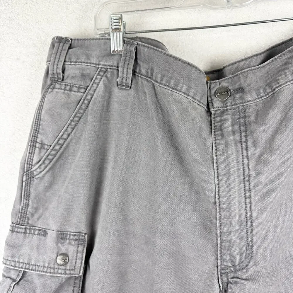 Carhartt Men's Rugged Flex Relaxed Fit Canvas Cargo‎ Work Short Grey Size 42